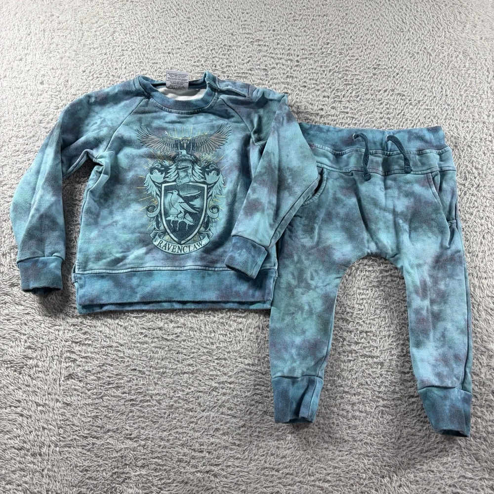Bums Roses‎ Bamboo Harry Potter Ravenclaw Sweat Suit Tie Dye Toddler 18-24M Blue